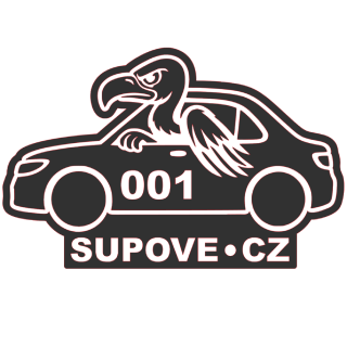 Samolepka SUPOVE.cz - SUP v autě (černá)