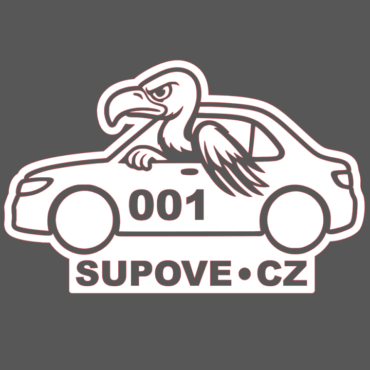 Samolepka SUPOVE.cz - SUP v autě (černá)