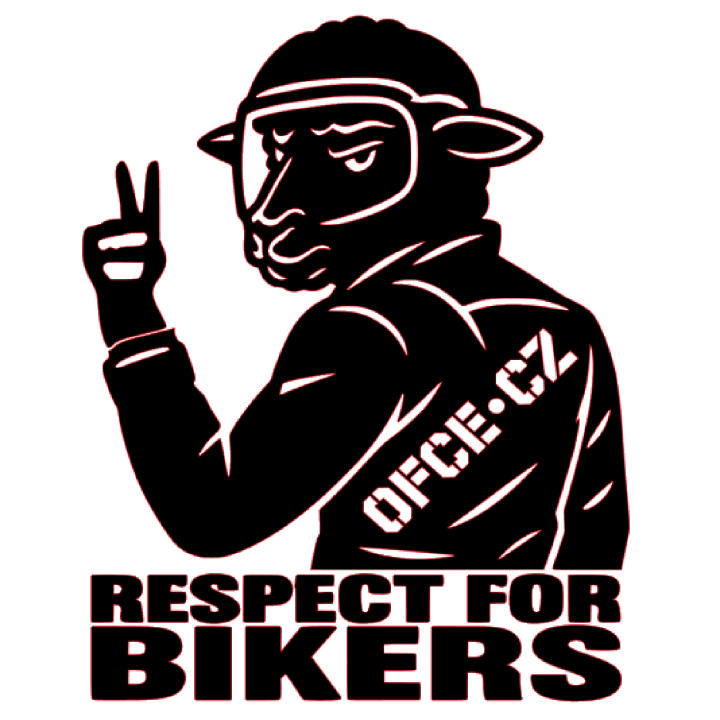 Samolepka OFCE.cz Respect for Bikers - černá