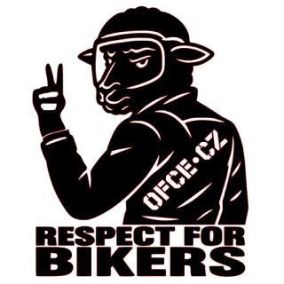 Samolepka OFCE.cz Respect for Bikers - bílá