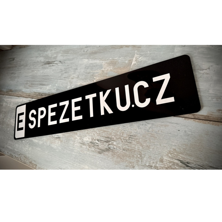 SPZ / RZ na přání | Vlastní text a barvy - Black Edition