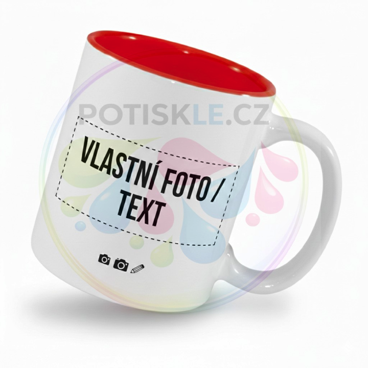 Keramický hrnek s vlastním potiskem 330ml s barevným vnitřkem - HRRRnek.cz