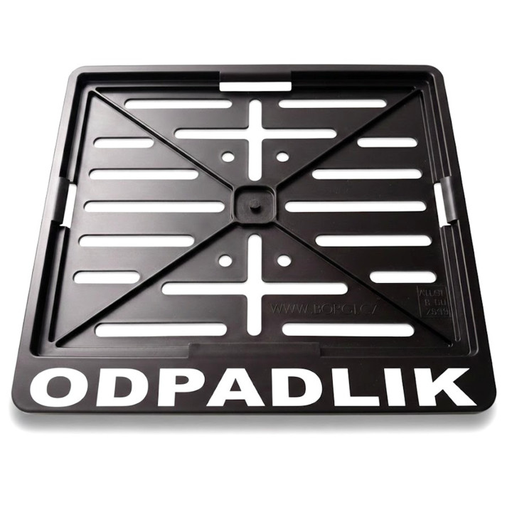 Podložka pod SPZ / registrační značku na motorku - ODPADLIK - černá MOTO