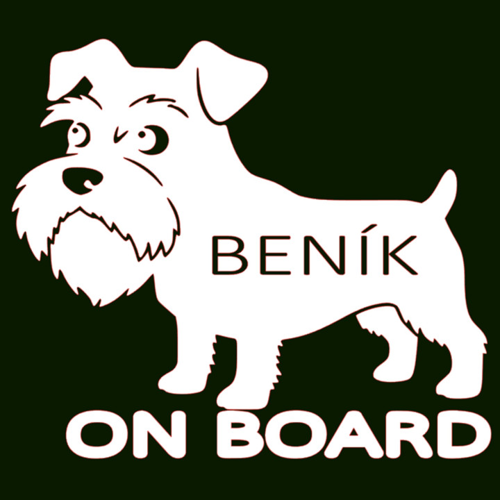 Samolepka KNÍRAČ se jménem na přání – Pes na auto | potiskle.cz