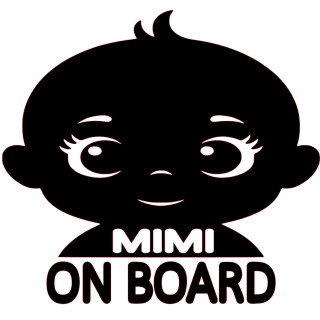 Samolepka MIMI ON BOARD – Dítě v autě nálepka | potiskle.cz
