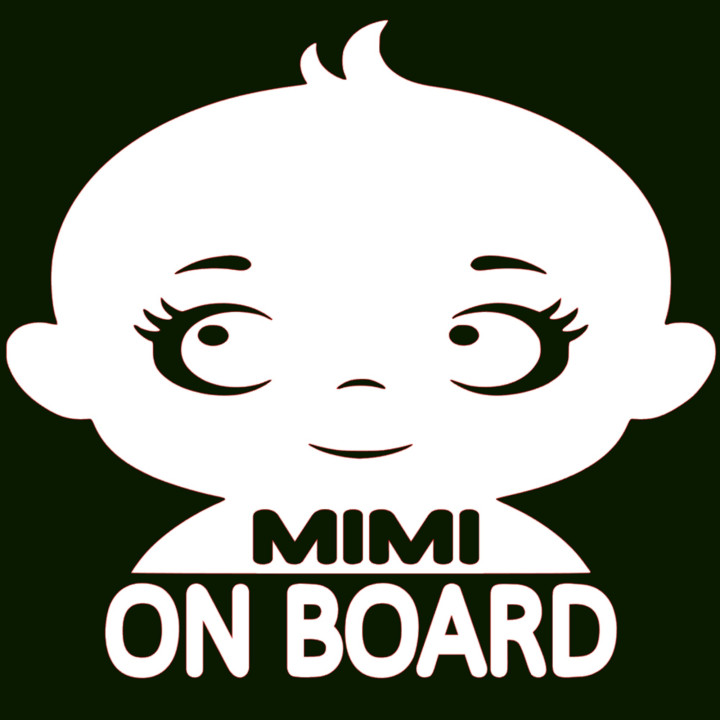 Samolepka MIMI ON BOARD – Dítě v autě nálepka | potiskle.cz