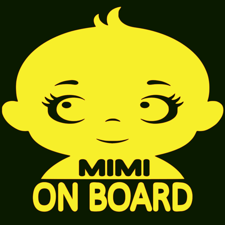 Samolepka MIMI ON BOARD – Dítě v autě nálepka | potiskle.cz
