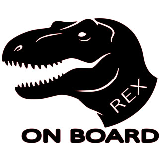 Samolepka REX ON BOARD – Dinosaurus na auto | potiskle.cz