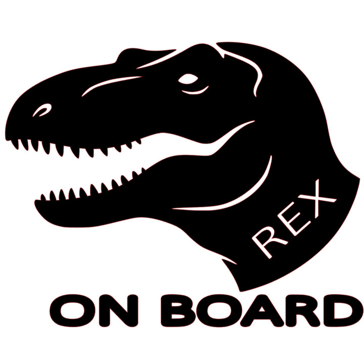 Samolepka REX ON BOARD – Dinosaurus na auto | potiskle.cz