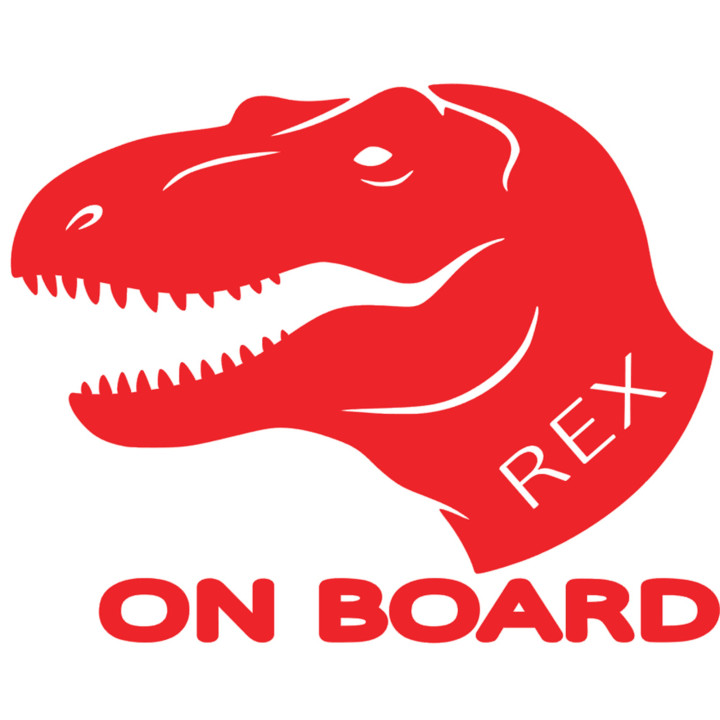 Samolepka REX ON BOARD – Dinosaurus na auto | potiskle.cz