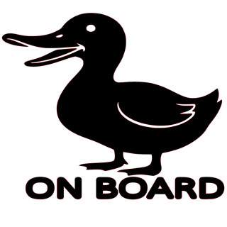 Samolepka DUCK ON BOARD – Meme kachna na auto | potiskle.cz