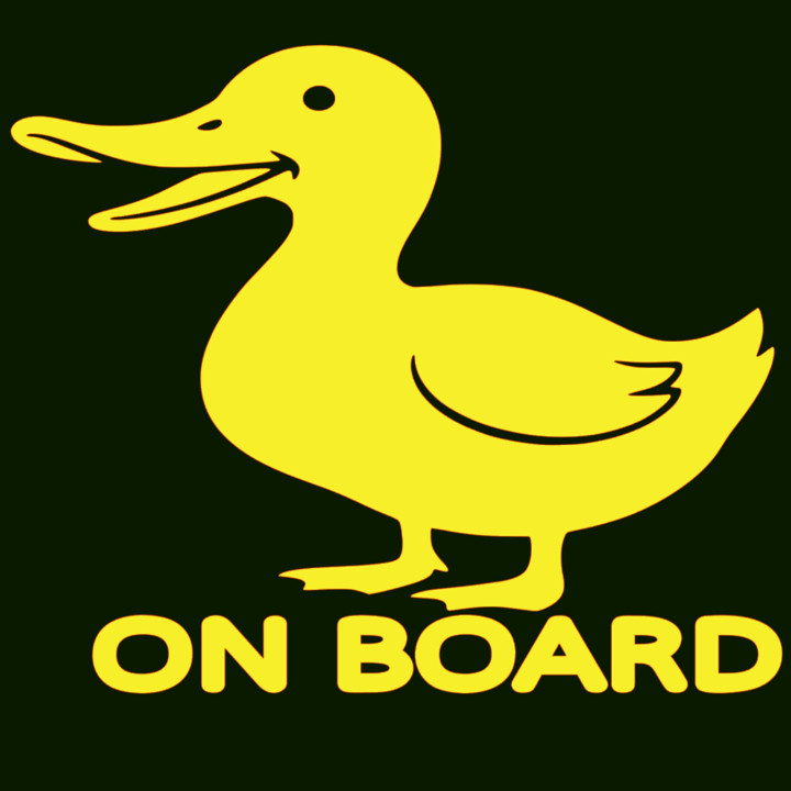 Samolepka DUCK ON BOARD – Meme kachna na auto | potiskle.cz