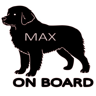 Samolepka NOVOFUNDLANDSKÝ PES se jménem na přání – Pes na auto | potiskle.cz