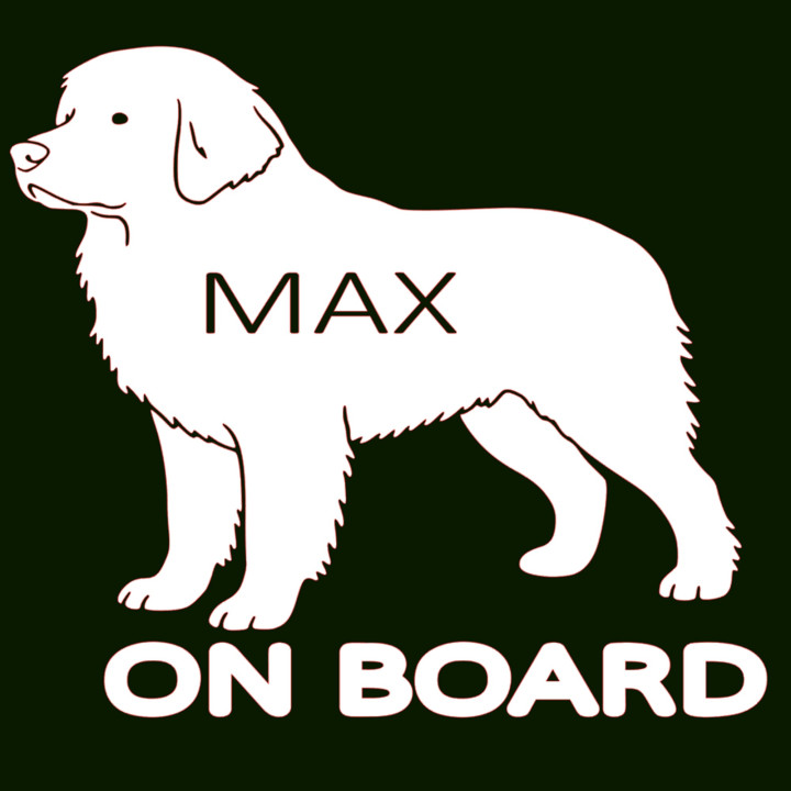 Samolepka NOVOFUNDLANDSKÝ PES se jménem na přání – Pes na auto | potiskle.cz