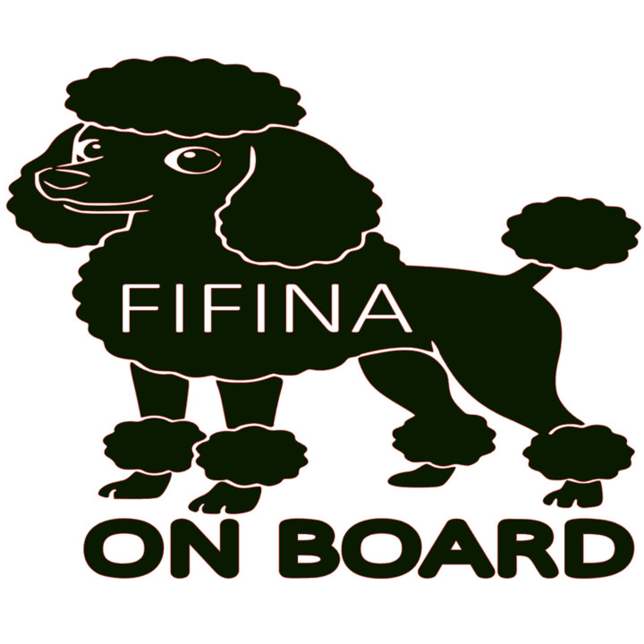 Samolepka PUDL se jménem na přání – Pes na auto | potiskle.cz