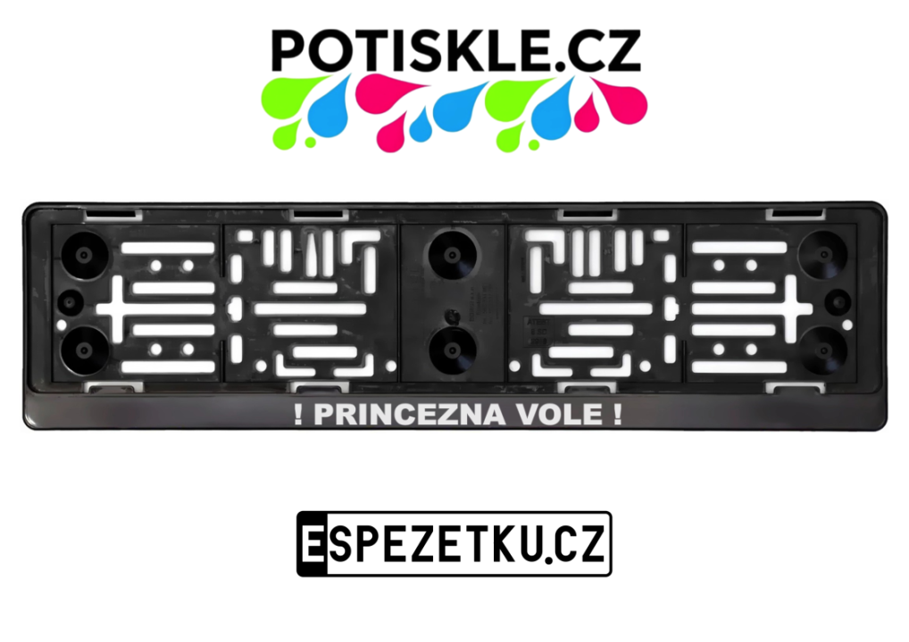 Podložka pod SPZ / registrační značku s vlastním textem nebo WWW odkazem - Standard