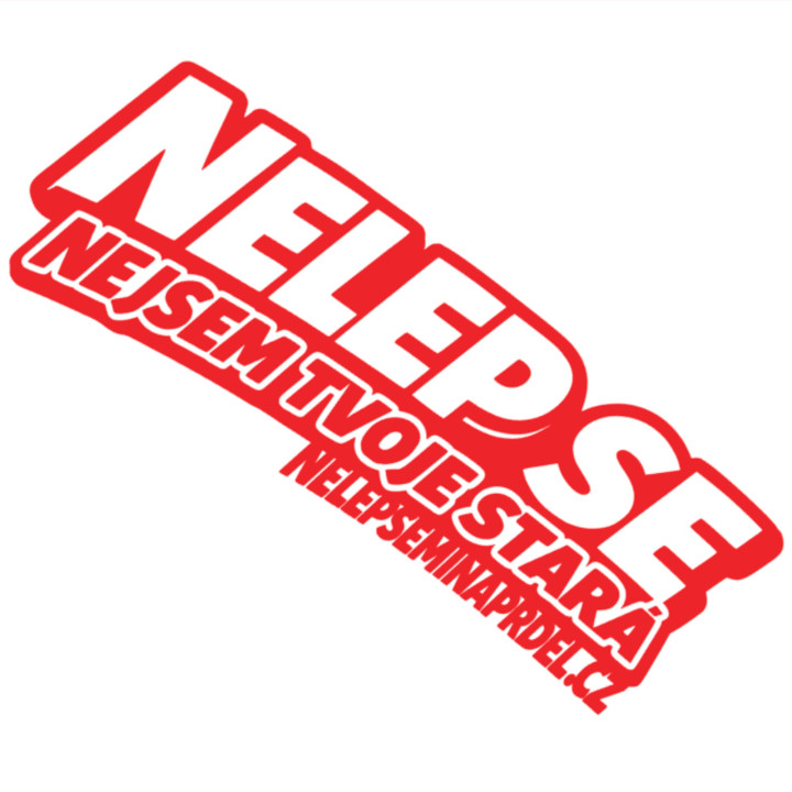Samolepka NELEPSEMINAPRDEL.CZ 19,5x7 cm – Pro ty, co neumí držet odstup
