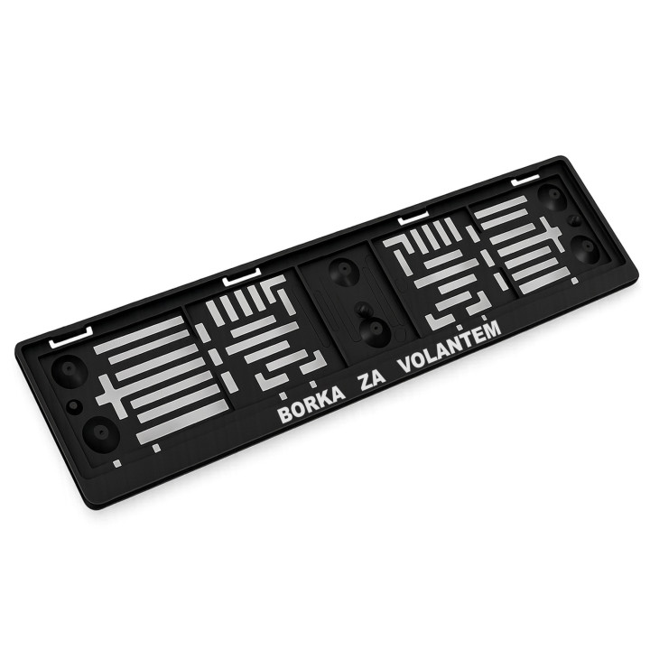 Podložka pod SPZ / registrační značku s textem BORKA ZA VOLANTEM