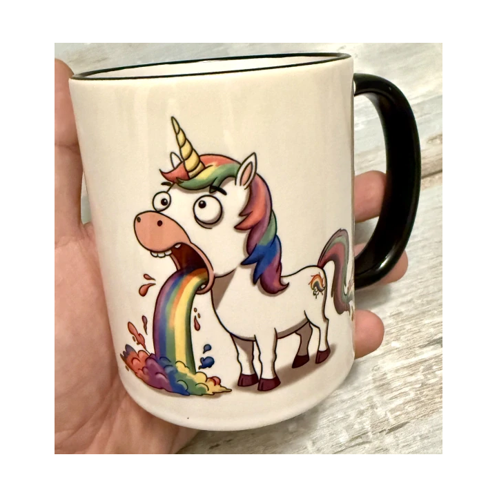 Keramický hrnek s vlastním potiskem 330ml s barevným lemem a ouškem - HRRRnek.cz